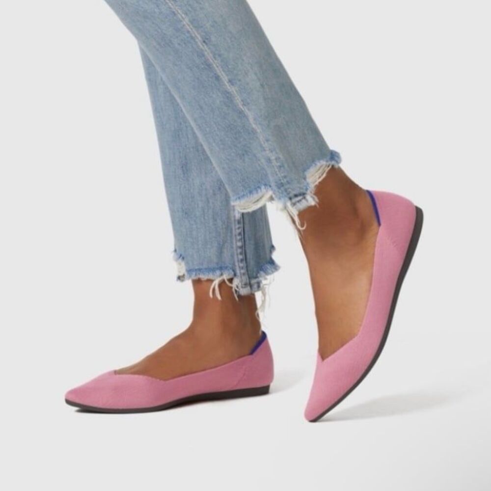 Rothy's Retired Rosebud Light Mauve Pink Pointed Toe Flat Size 8